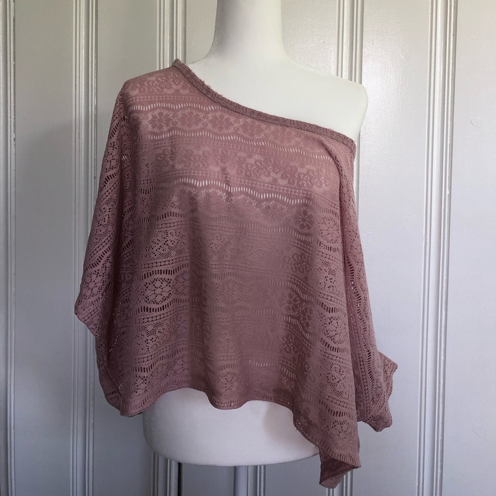 Candies mauve lace crop top